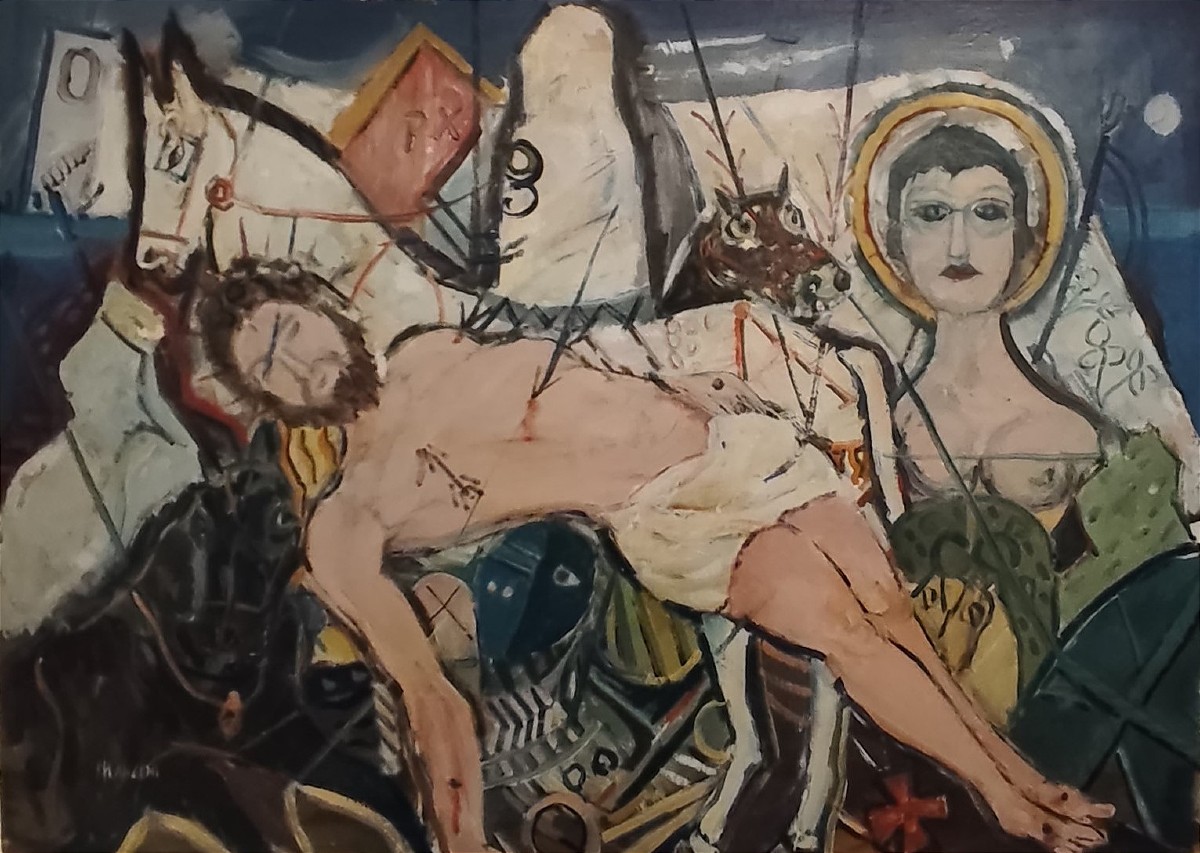 Olio su Tela del 1950 - San Sebastiano-photo-2