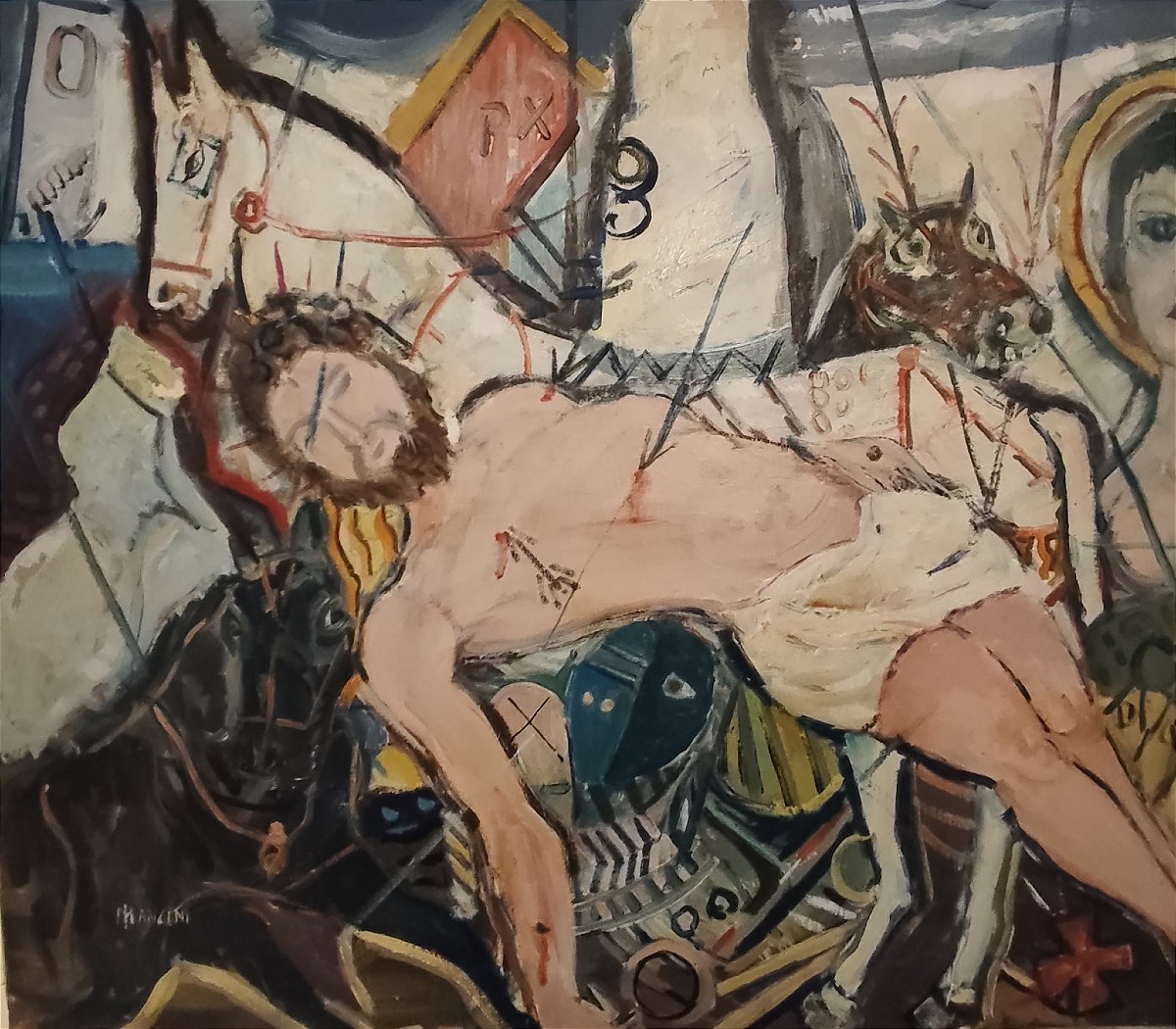 Olio su Tela del 1950 - San Sebastiano-photo-3