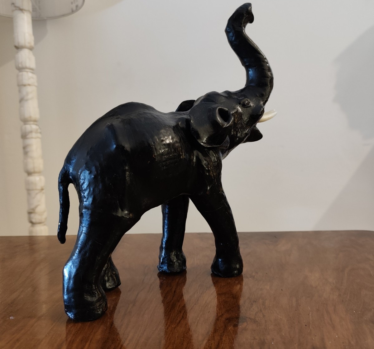 Elefante con proboscide alta dell’800 Papier machè-photo-3