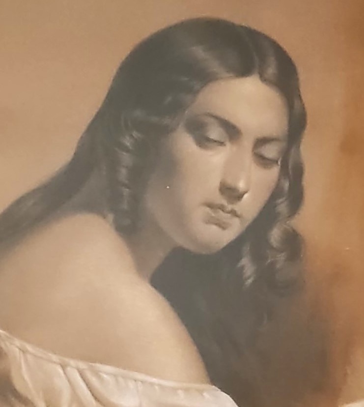 Olio su carta epoca fine XIXsec la donna popolana-photo-1