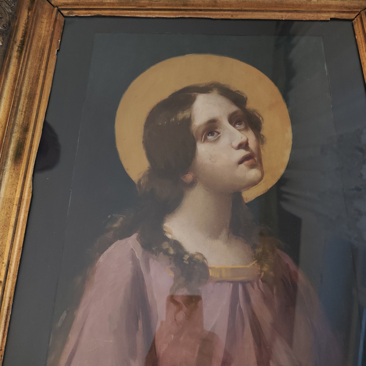 Olio su tavola epoca fine XIX sec Maria Maddalena-photo-2