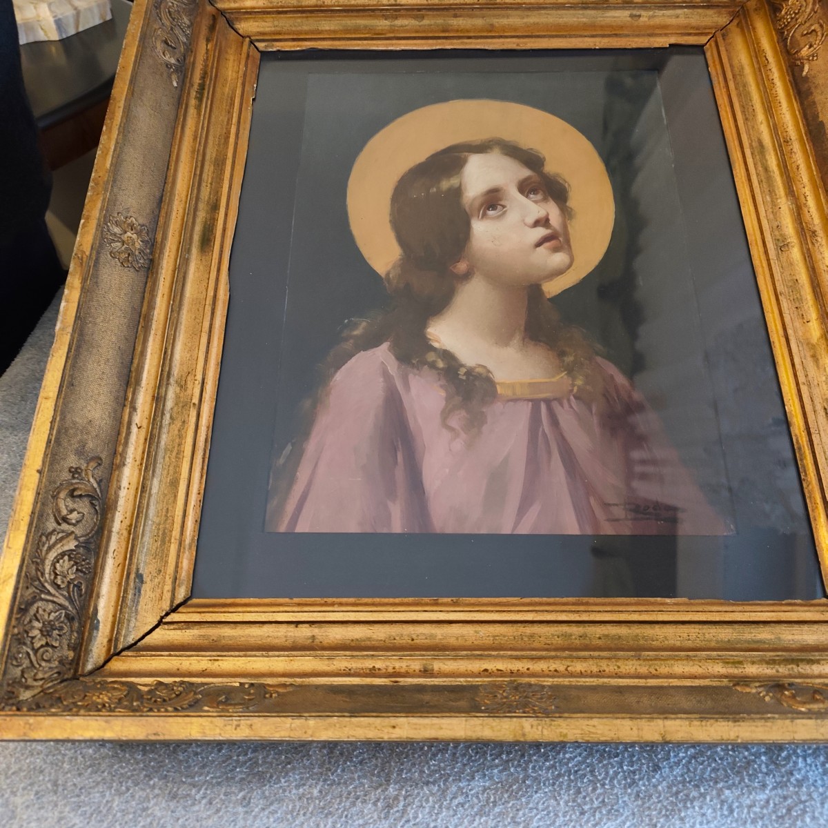 Olio su tavola epoca fine XIX sec Maria Maddalena