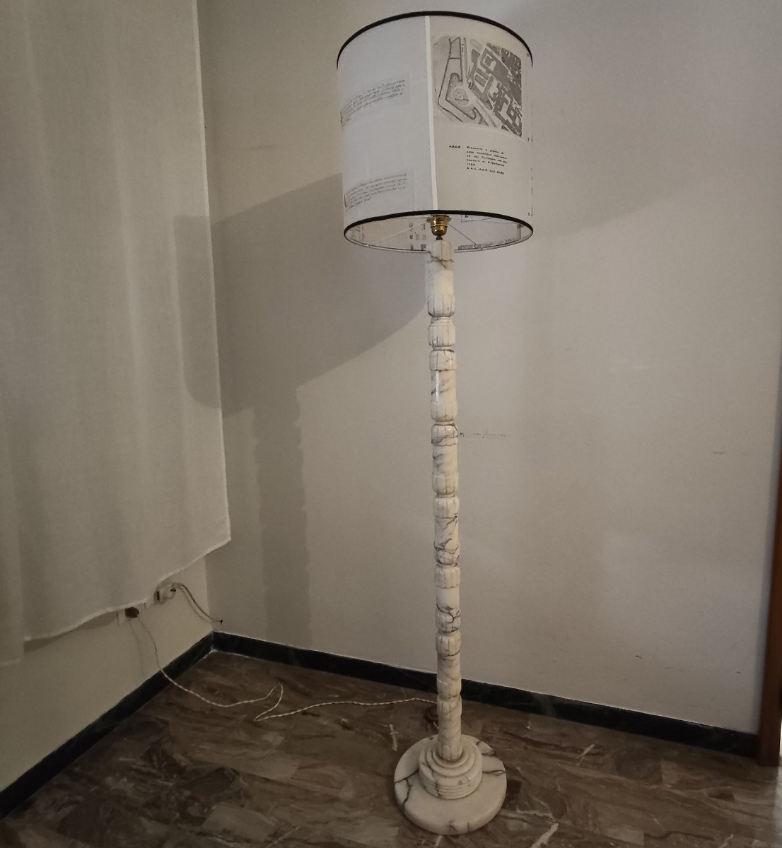 Lampada piantana in marmo razionalista 1930-photo-3