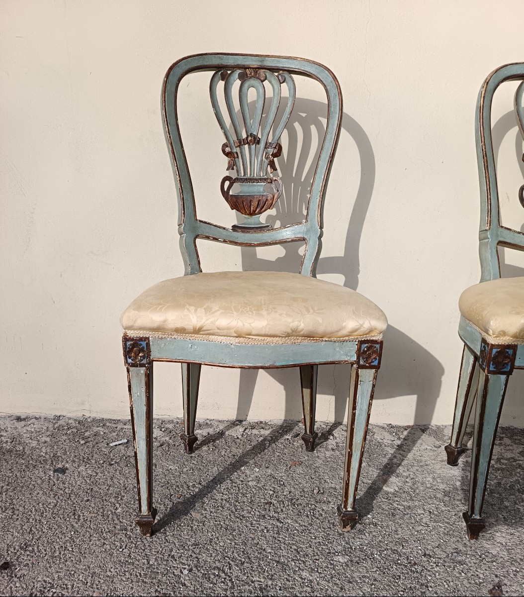 Coppia di sedie barocche del 700 laccate-photo-2