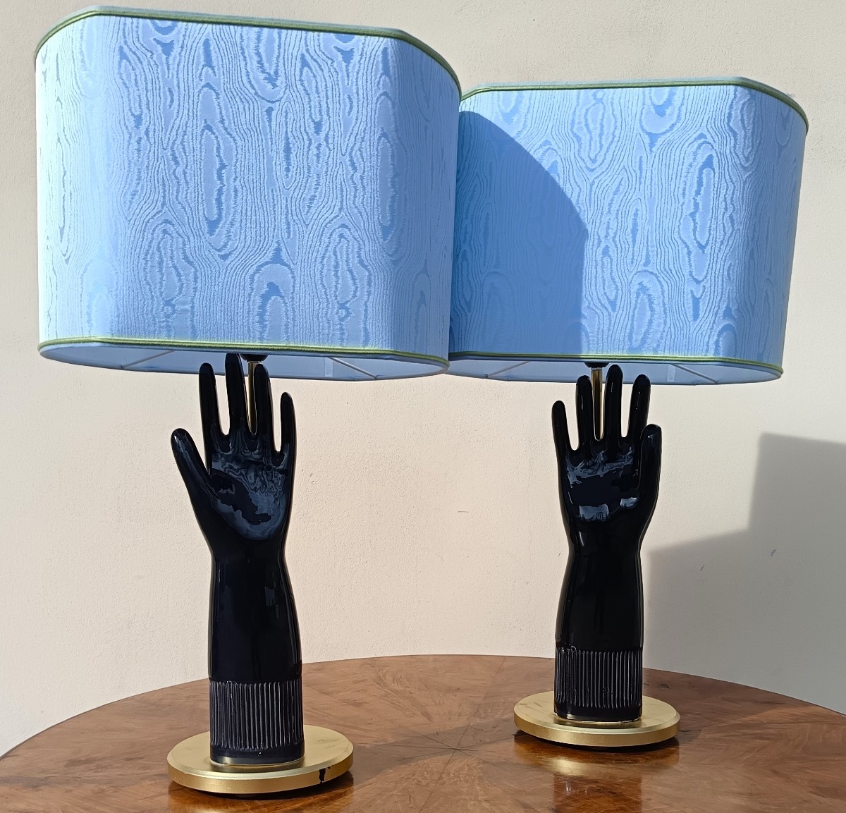 Coppia di lampade in ceramica 1950 guanto Pirelli-photo-2