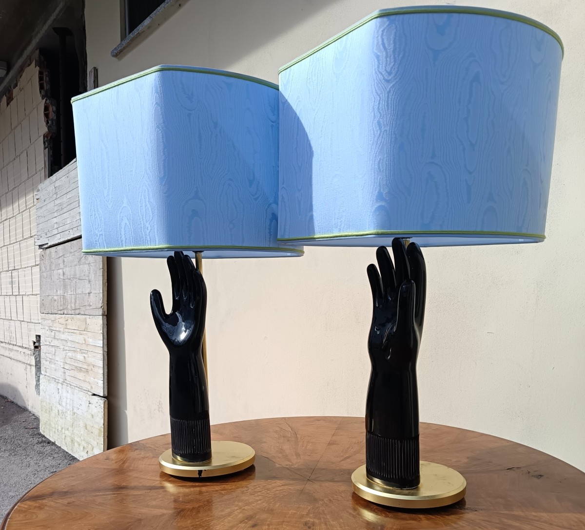 Coppia di lampade in ceramica 1950 guanto Pirelli-photo-4