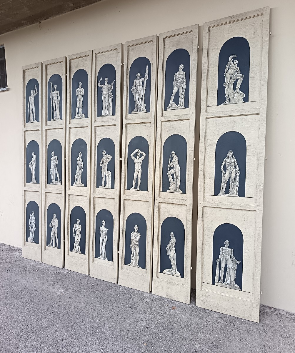 7 Pannelli da parete boiserie laccato 1940 discipline sportive-photo-2