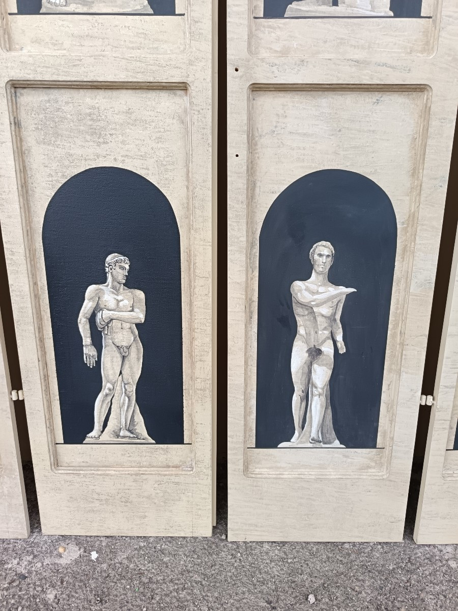 7 Pannelli da parete boiserie laccato 1940 discipline sportive-photo-2