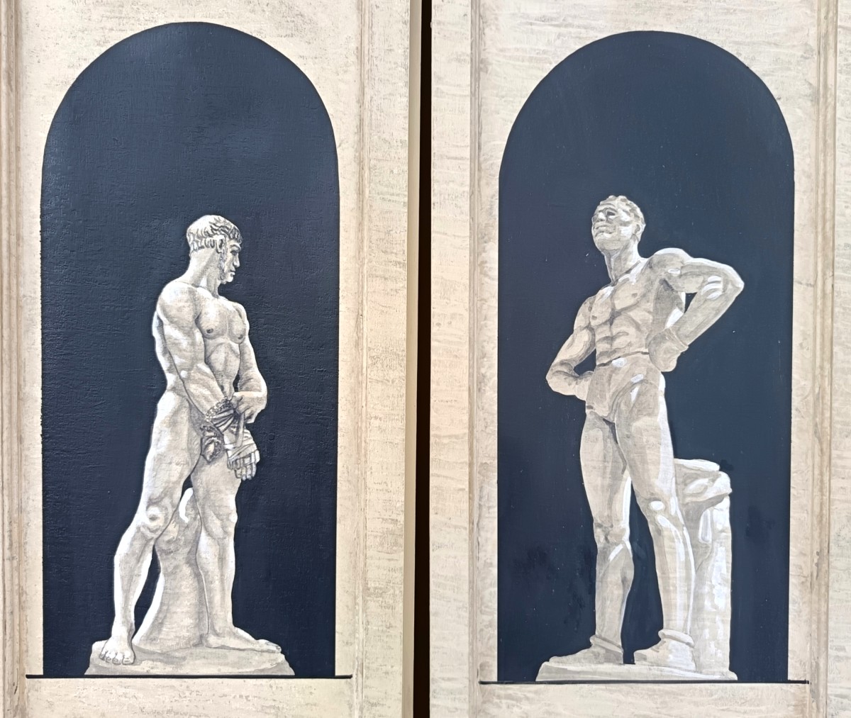 7 Pannelli da parete boiserie laccato 1940 discipline sportive-photo-4