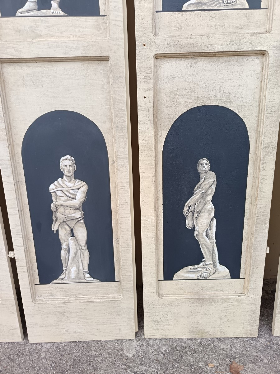 7 Pannelli da parete boiserie laccato 1940 discipline sportive-photo-5