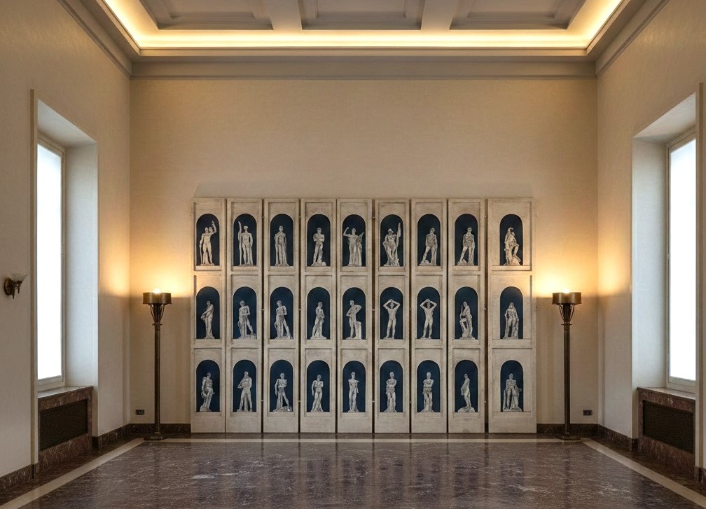 7 Pannelli da parete boiserie laccato 1940 discipline sportive-photo-7