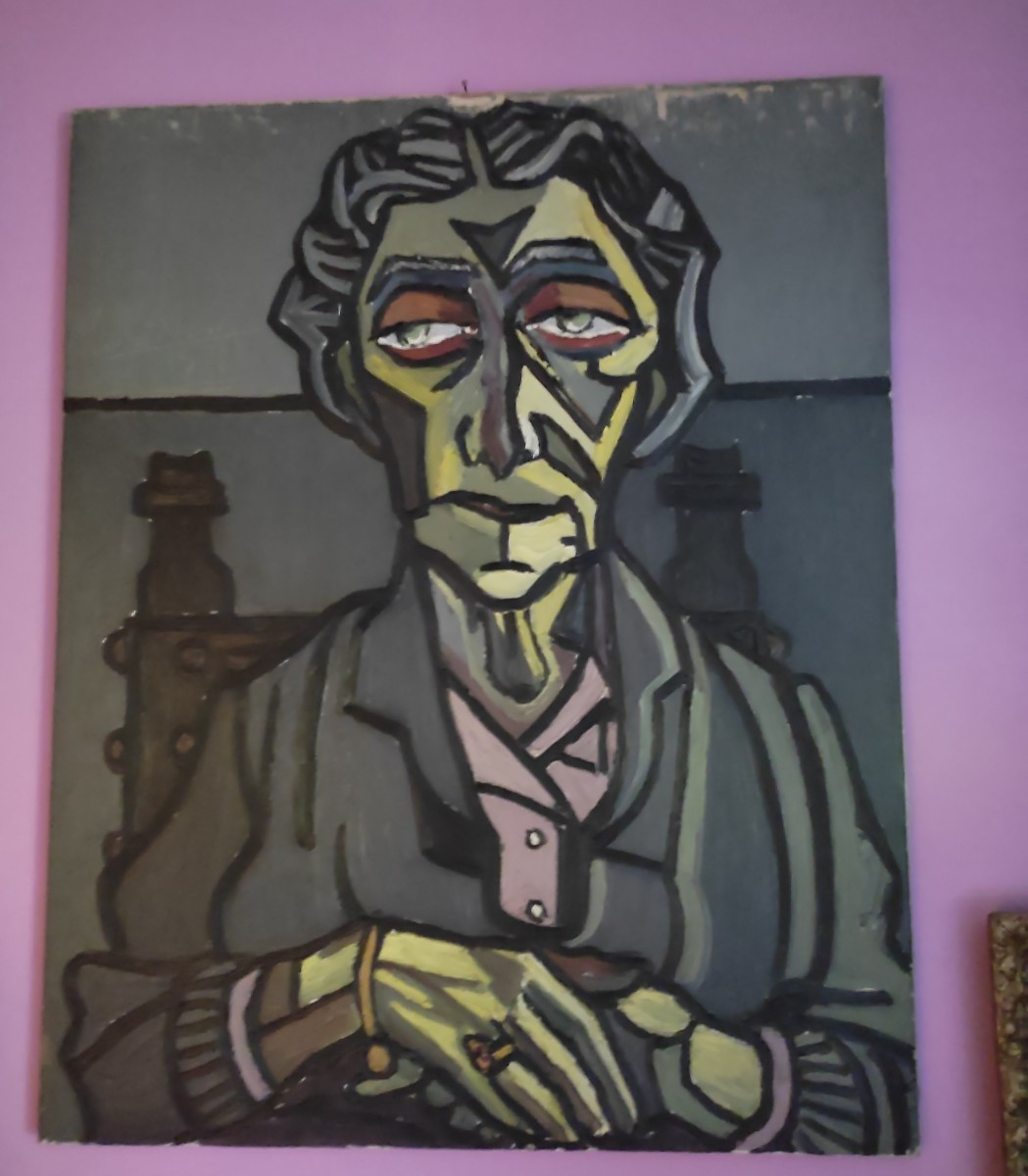 Olio su tela la zia Agata, Paolo Angeletti Barbieri 1968-photo-2