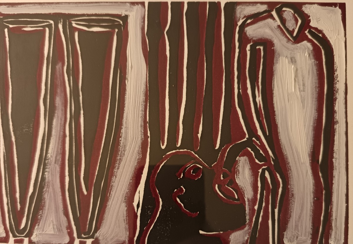 Tempera su carta datato 95 Angelo Borghese “Bere”-photo-3