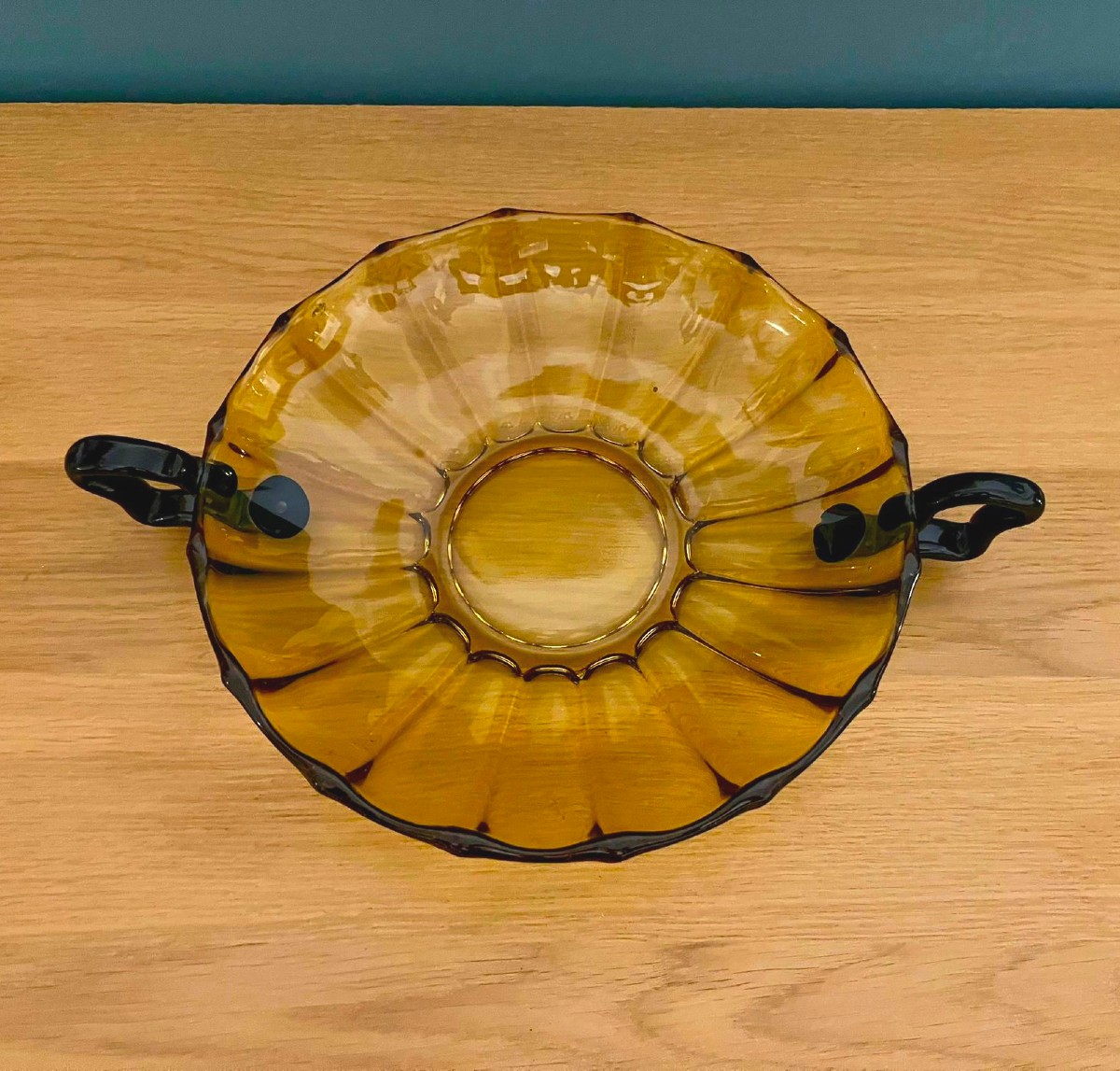 Ciotola in vetro soffiato ambra Josef Hoffman 1920-photo-2