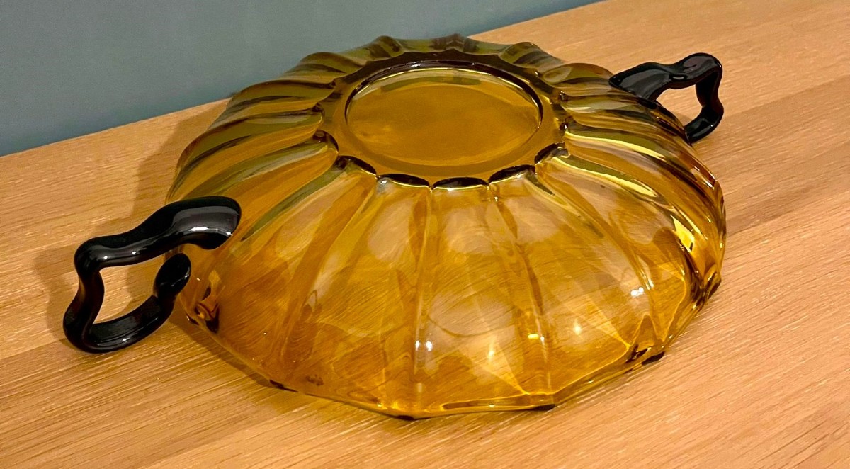 Ciotola in vetro soffiato ambra Josef Hoffman 1920-photo-4