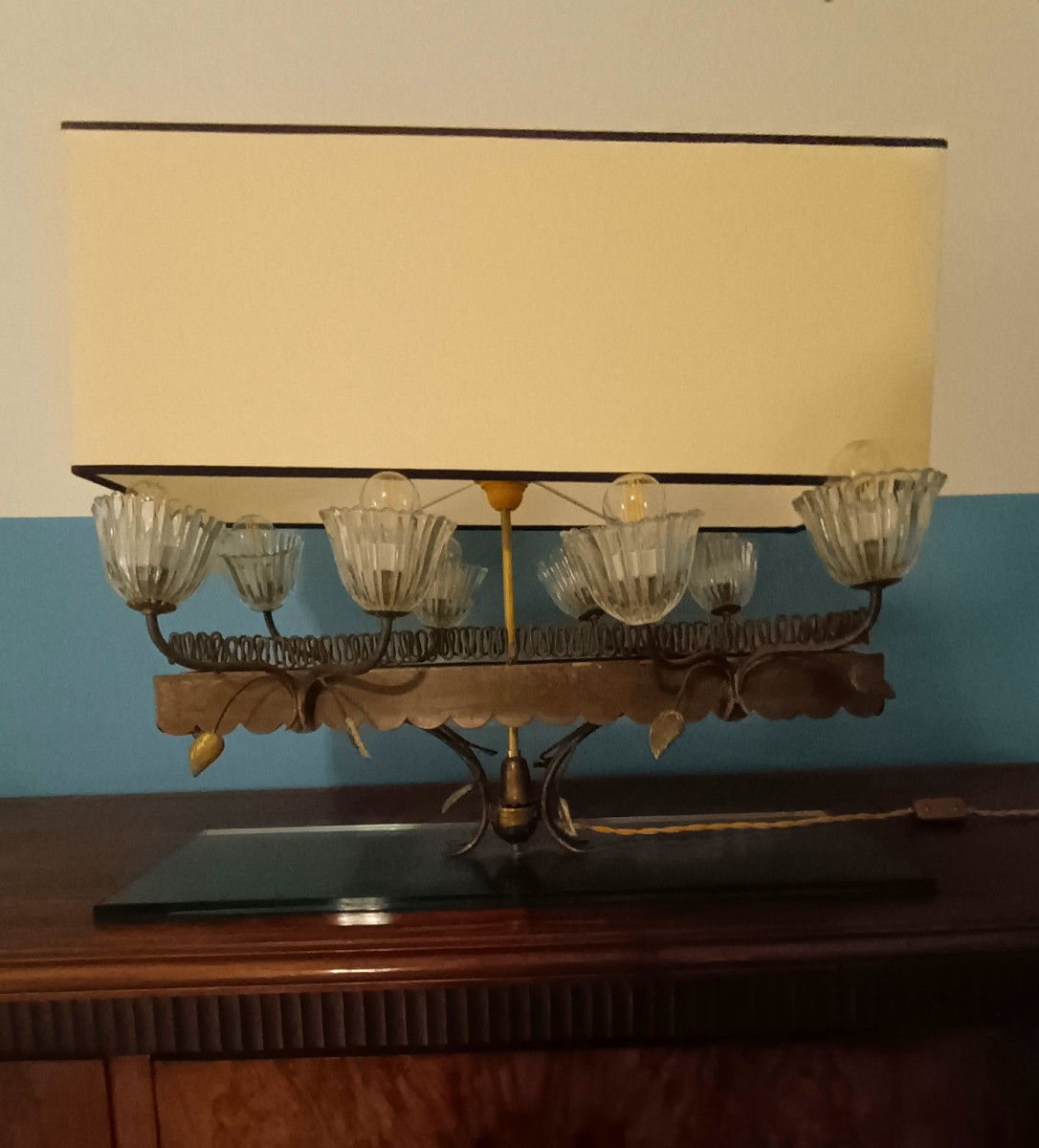 "Giardiniera" lampada da tavolo rettangolare 1960-photo-2