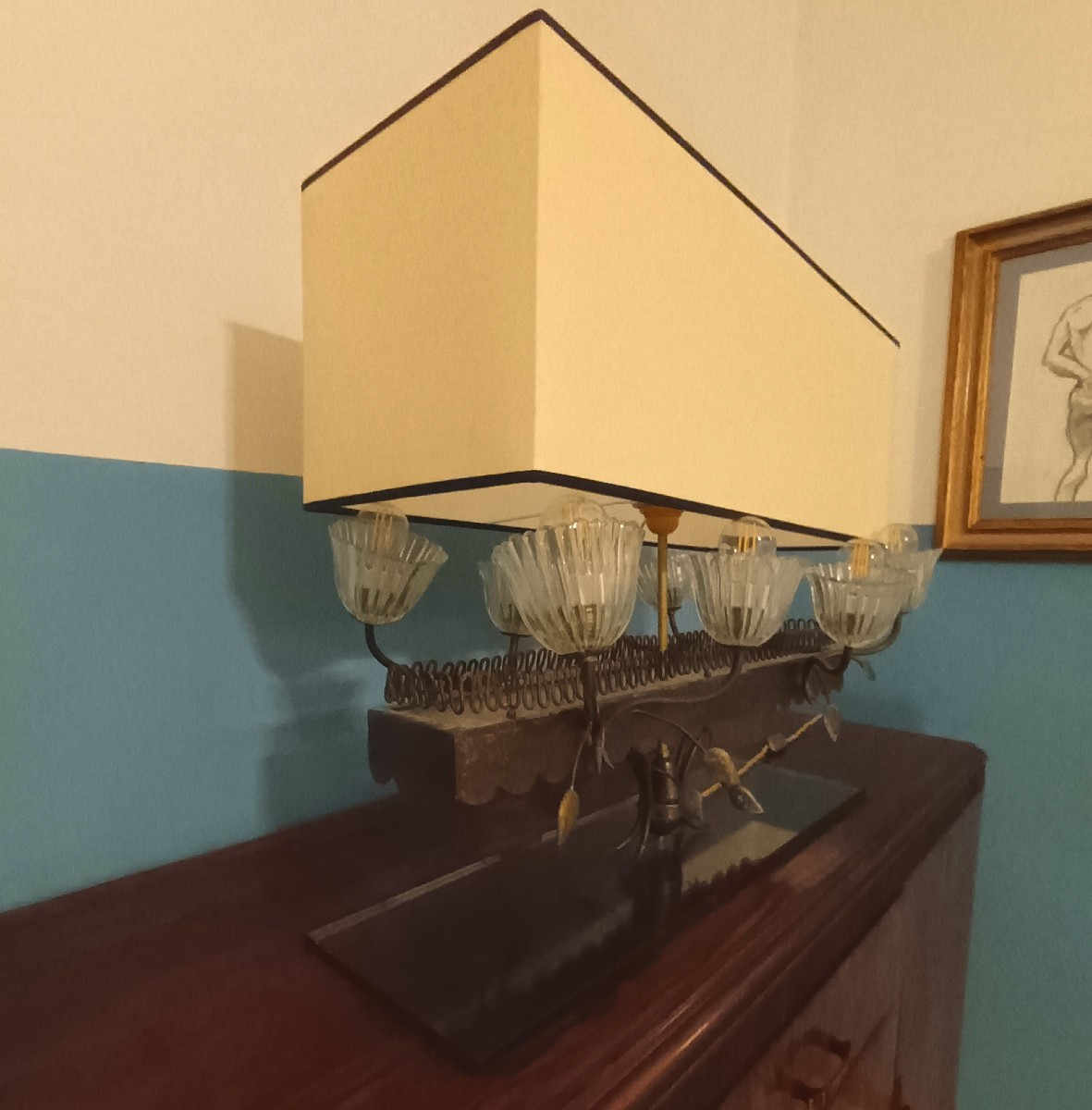 "Giardiniera" lampada da tavolo rettangolare 1960-photo-3