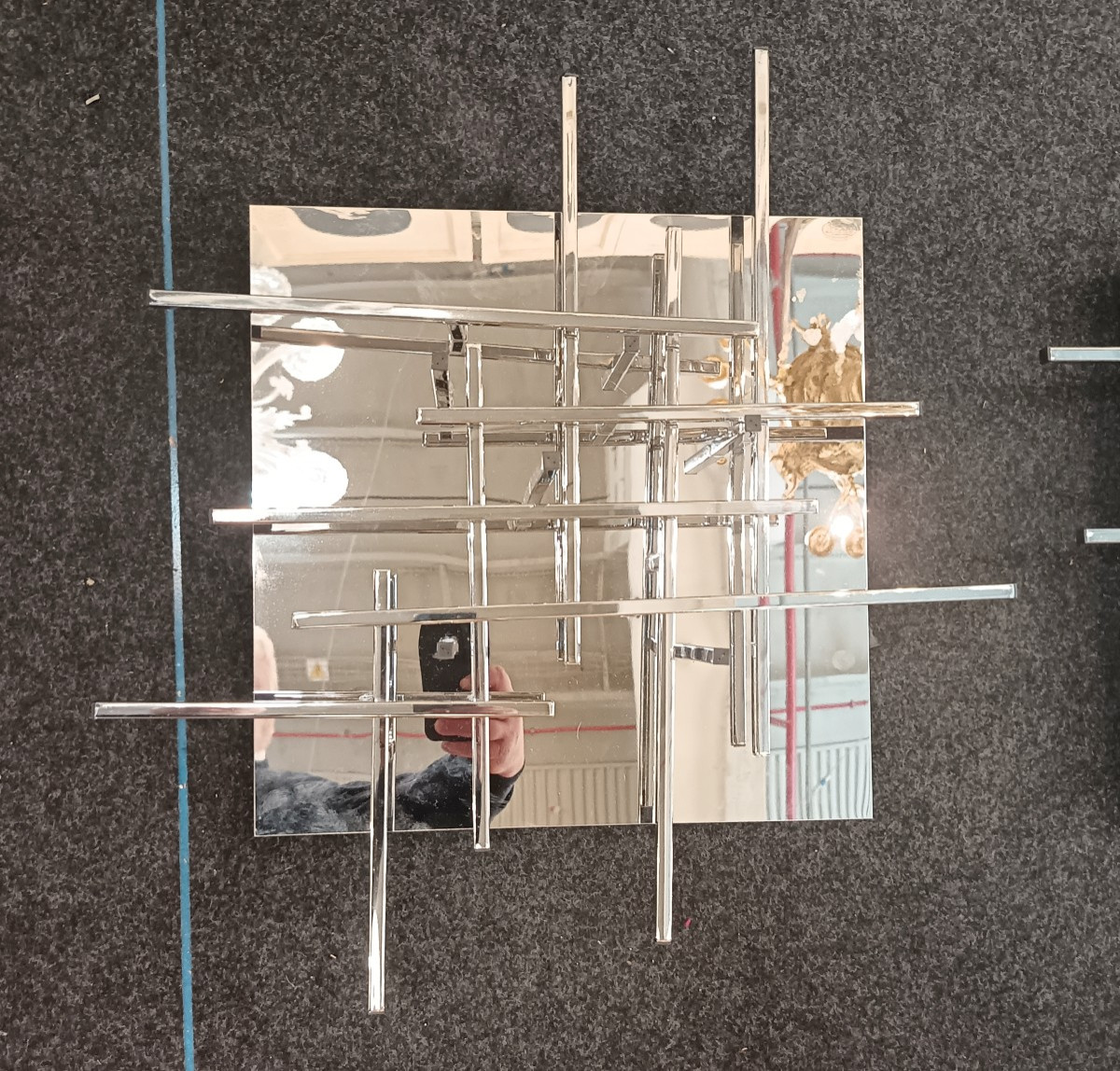 Coppia di plafoniere in acciaio Space Age anni 70-photo-2