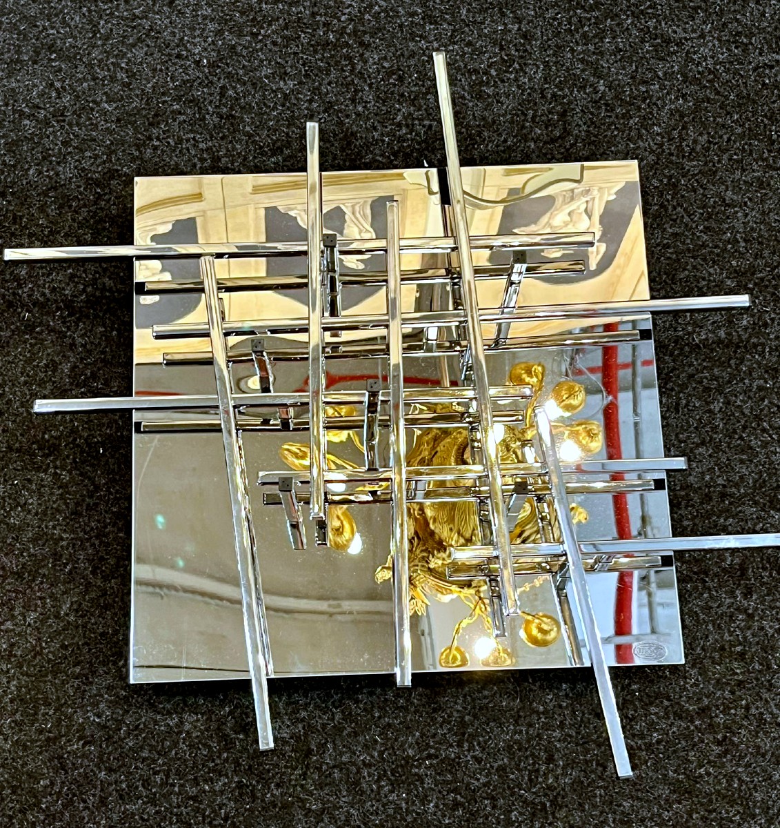 Coppia di plafoniere in acciaio Space Age anni 70-photo-4