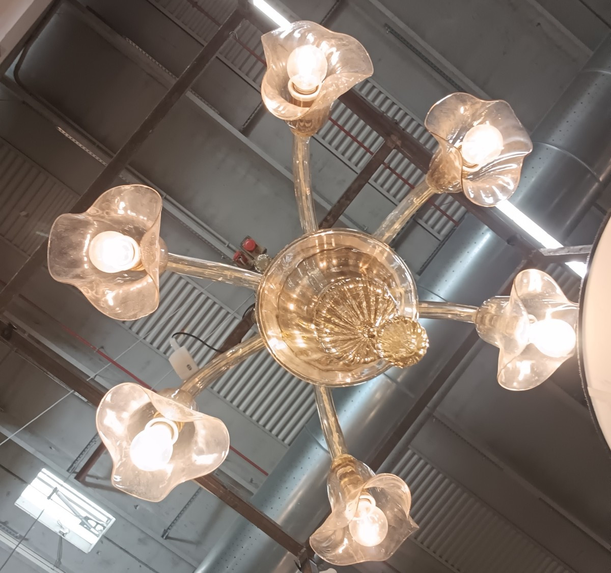 Lampadario Paolo Venini 1938 in vetro di Murano-photo-2