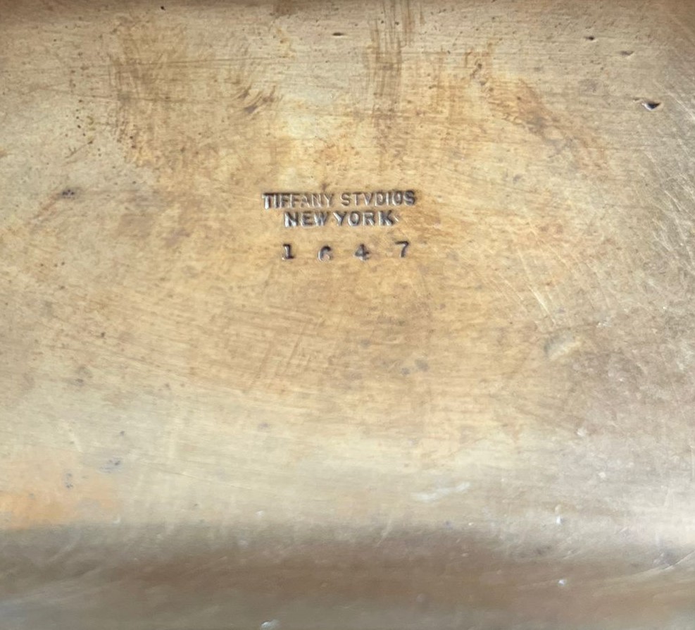 Ferma carte in fusione a cera persa di bronzo dorato Tiffany-photo-2