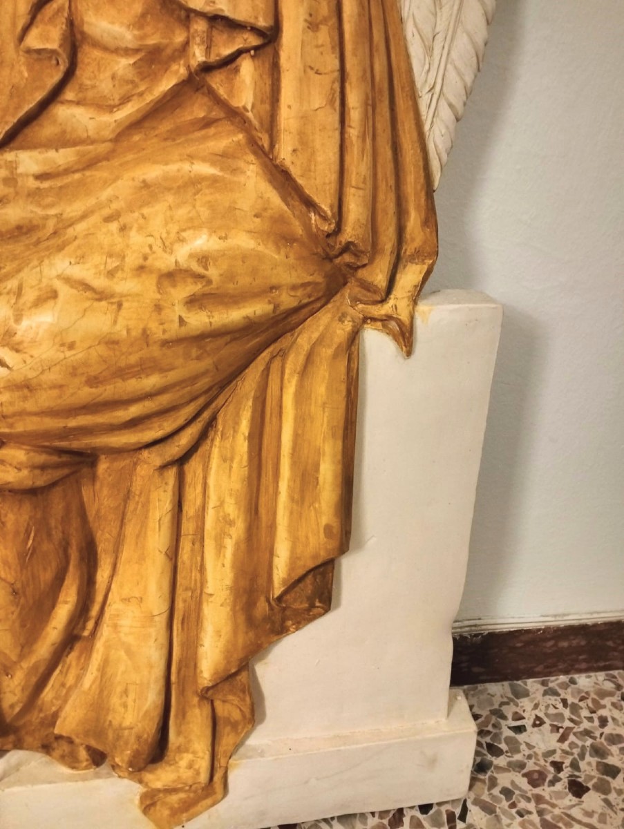 Coppia di angeli anni 60 in vetroresina dal teatro Galli Rimini-photo-4