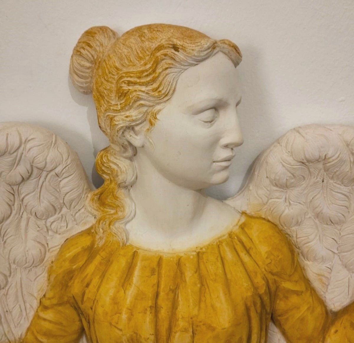 Coppia di angeli anni 60 in vetroresina dal teatro Galli Rimini-photo-2