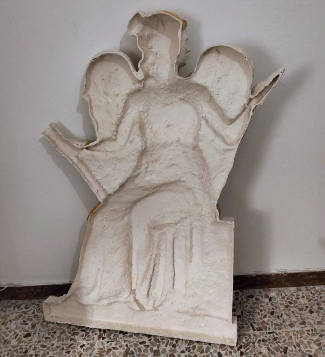 Coppia di angeli anni 60 in vetroresina dal teatro Galli Rimini-photo-5