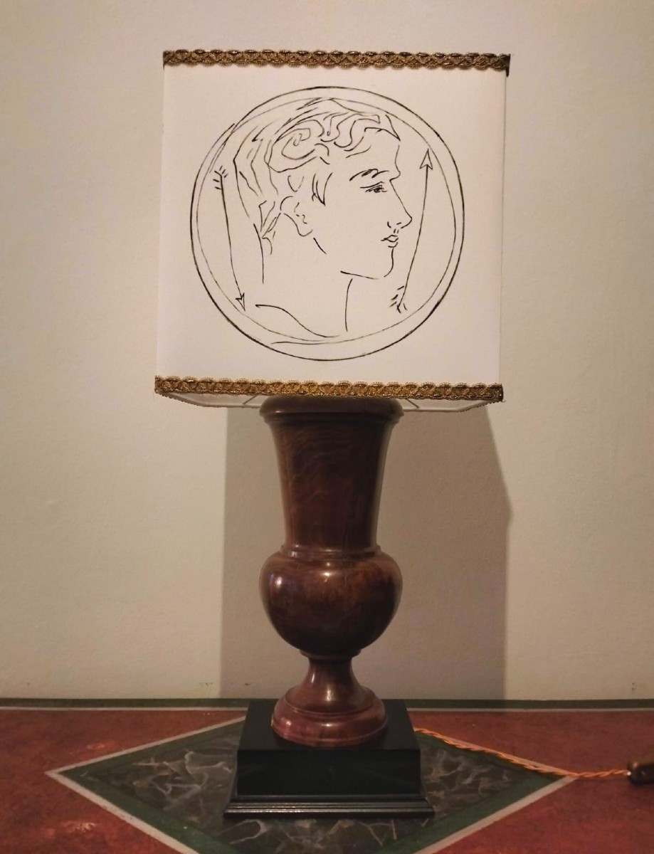 Lampada da tavolo del 900 da scultura lignea del 700-photo-2