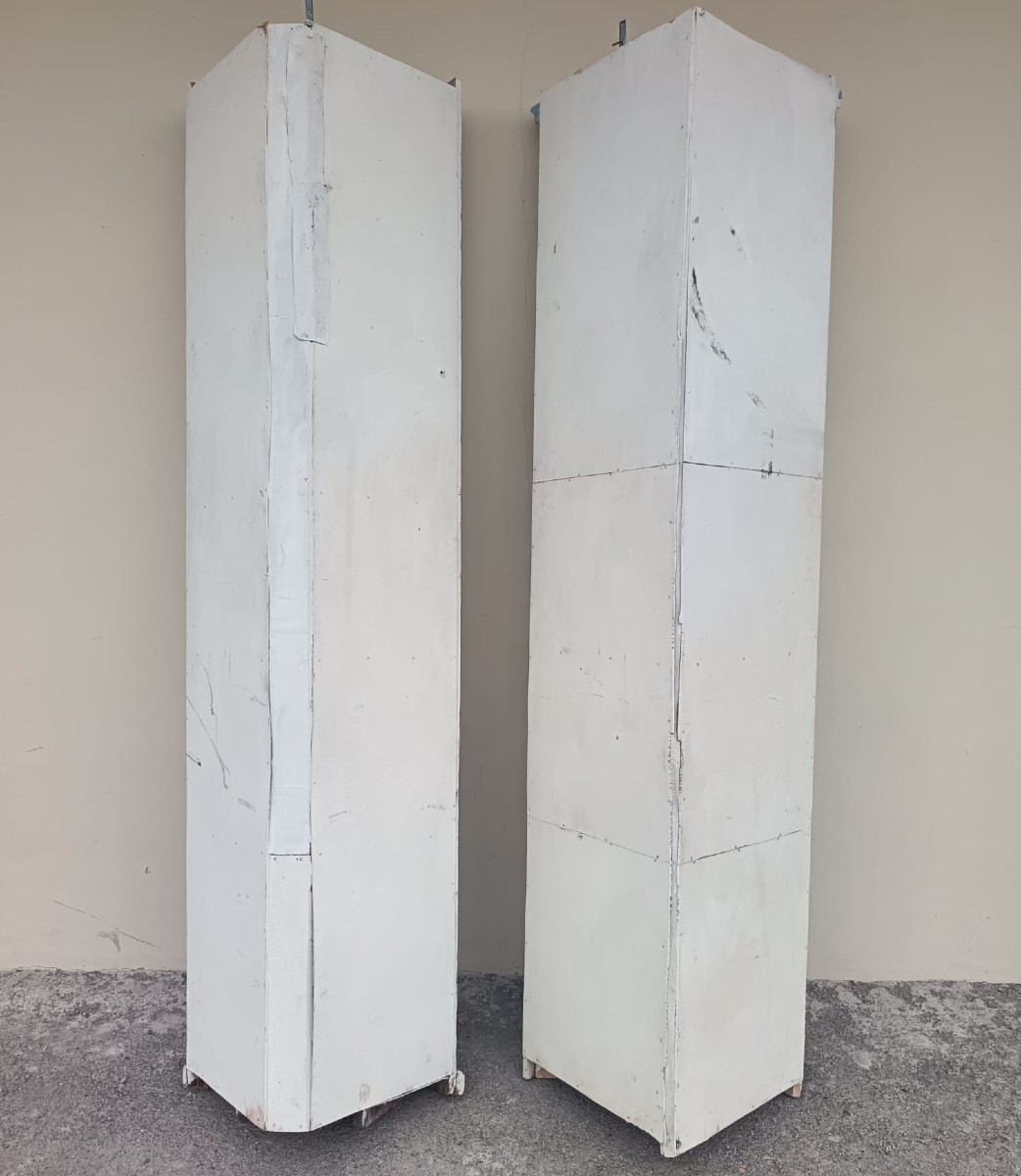 Coppia di Angoliere Lignee del 1850 da Palazzo Nobiliare con 4 Dipinti Hayez-photo-5