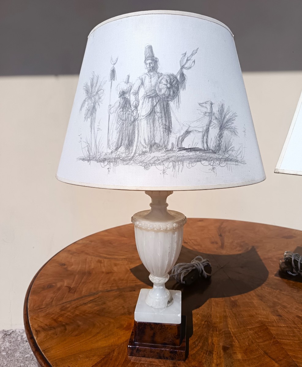 Coppia lampade in alabastro 1930-photo-3