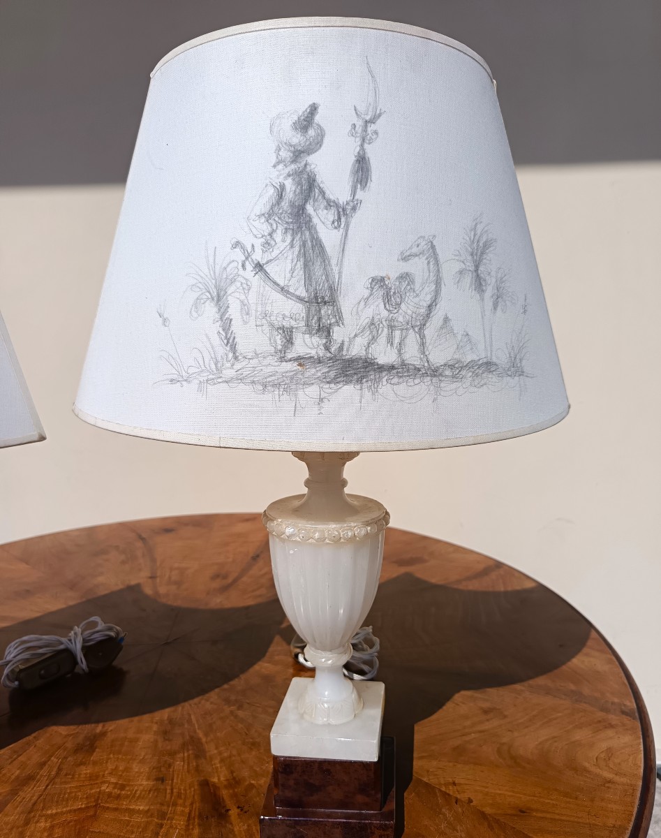 Coppia lampade in alabastro 1930-photo-4
