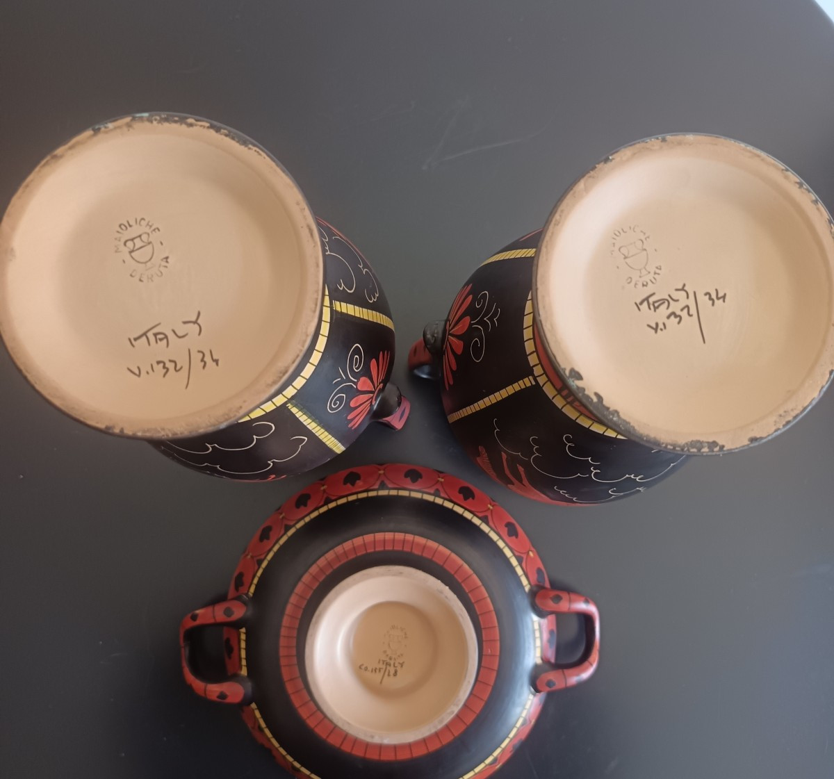 Trittico di vasi Deruta 1930-photo-1