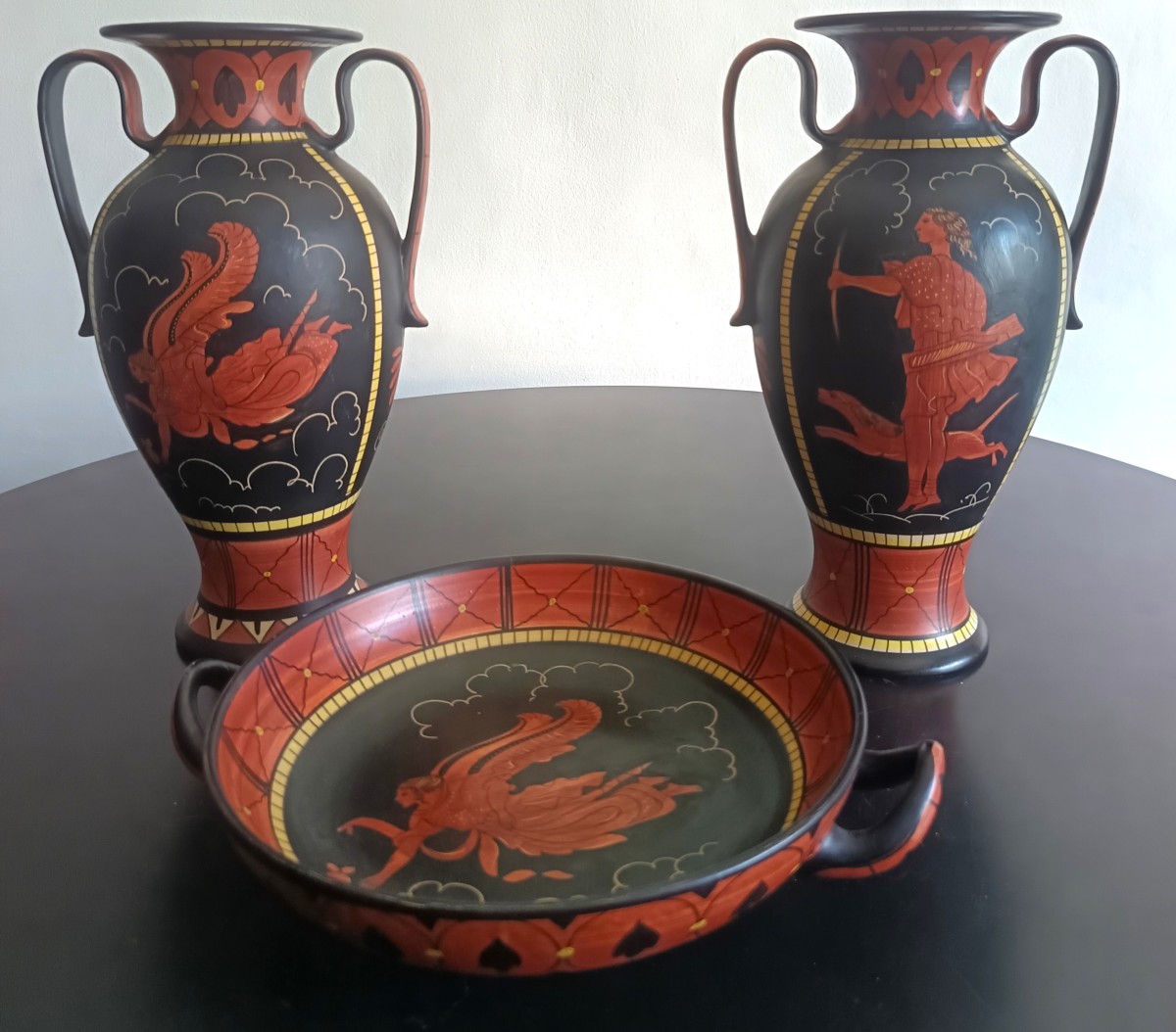 Trittico di vasi Deruta 1930-photo-3