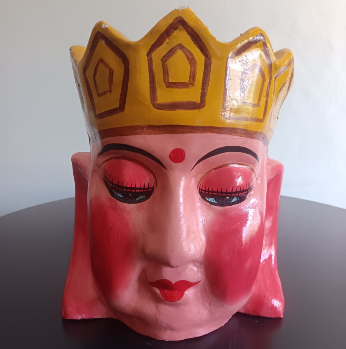 Trittico di maschere cinesi del 1920 papier mache-photo-1