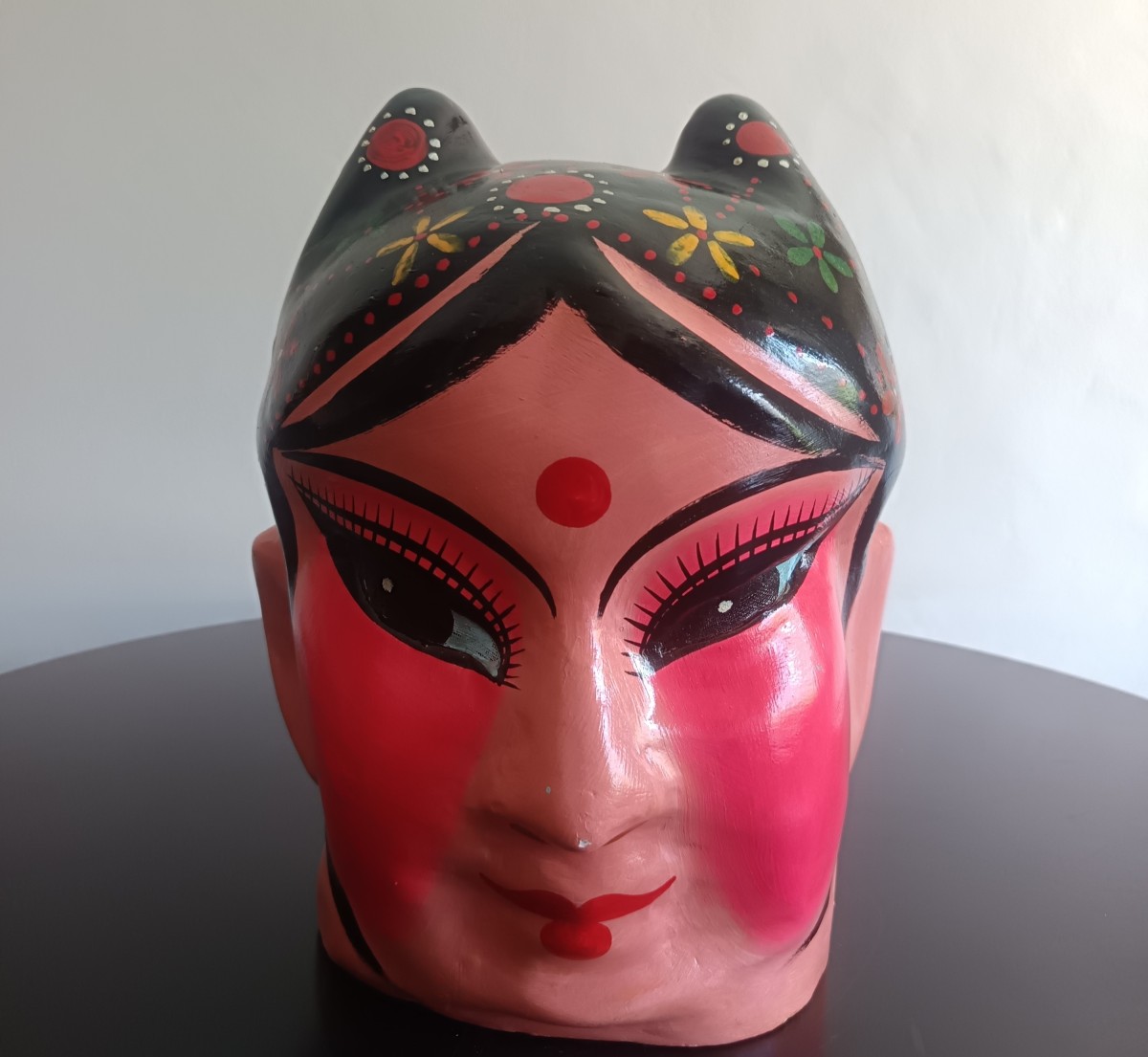 Trittico di maschere cinesi del 1920 papier mache-photo-2