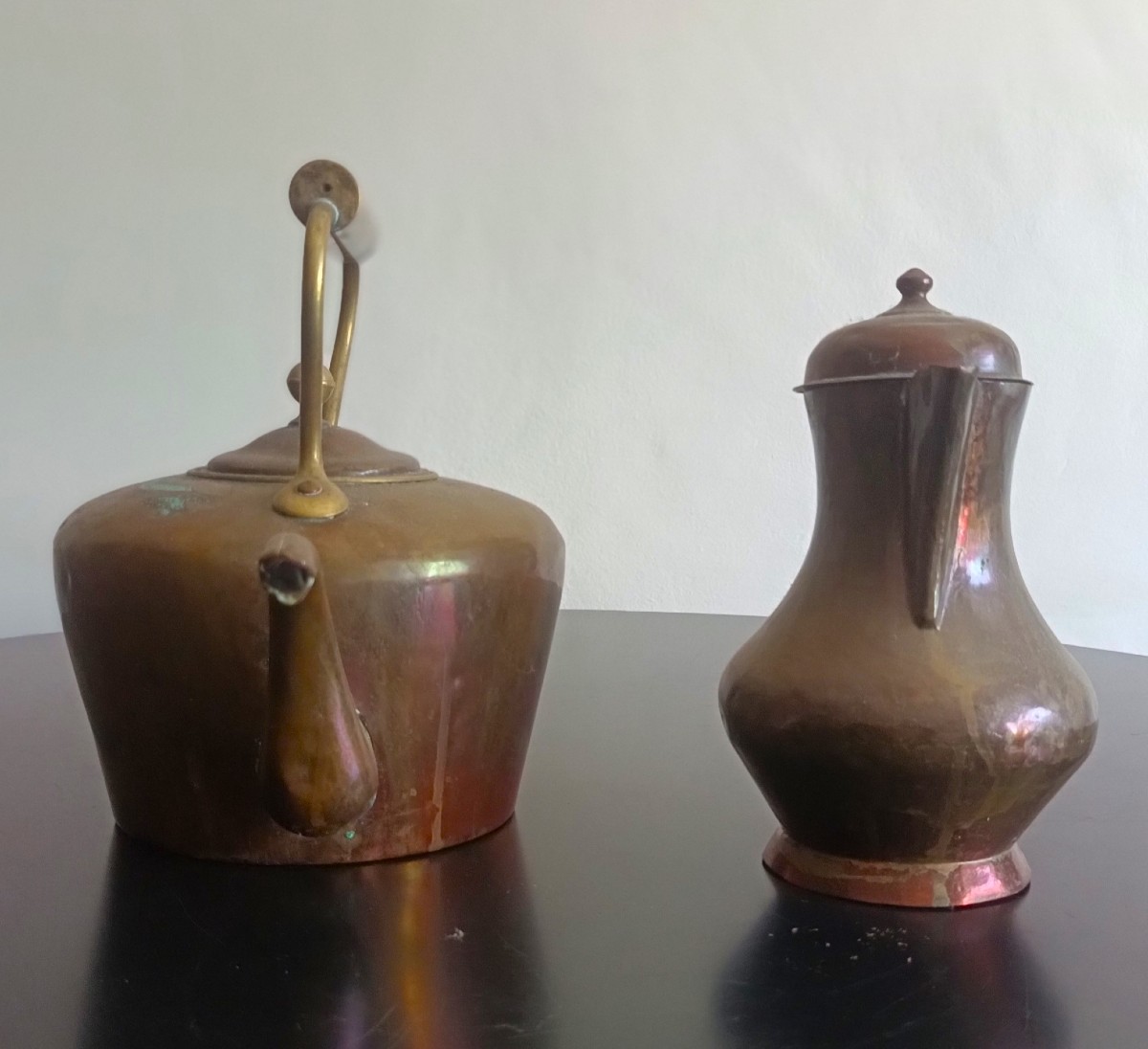 Teiera con bollitore con coperchio 800 rame e bronzo-photo-2