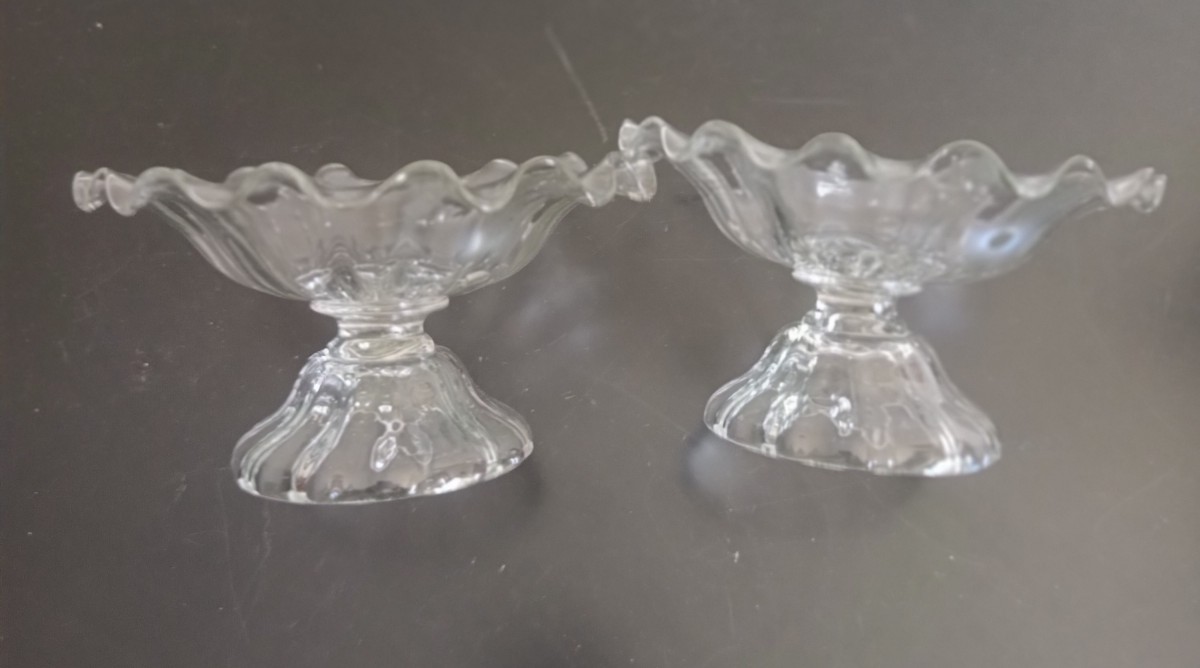 Coppia di alzatina per biscotti in vetro di Murano del 1930-photo-4