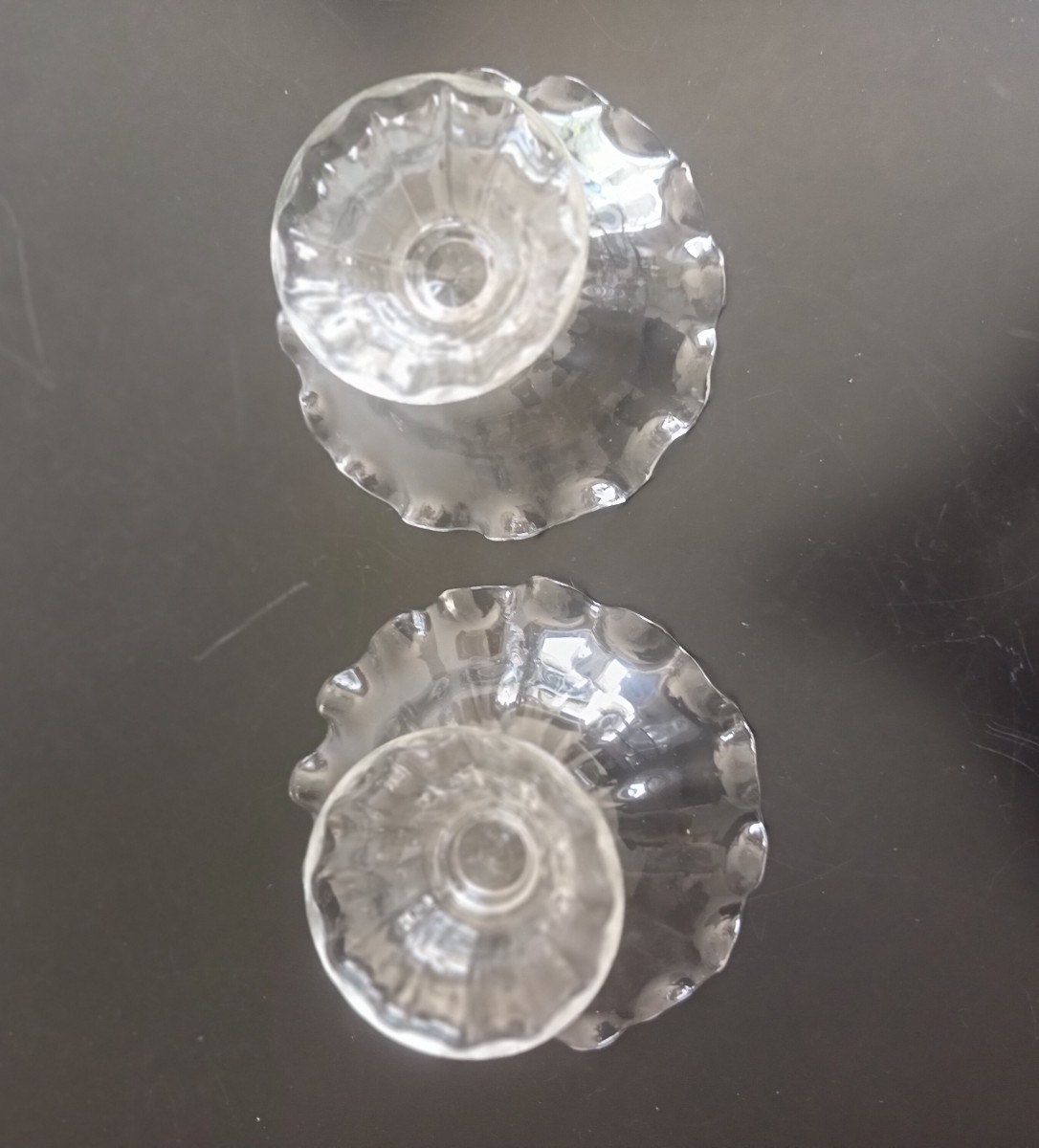 Coppia di alzatina per biscotti in vetro di Murano del 1930-photo-1