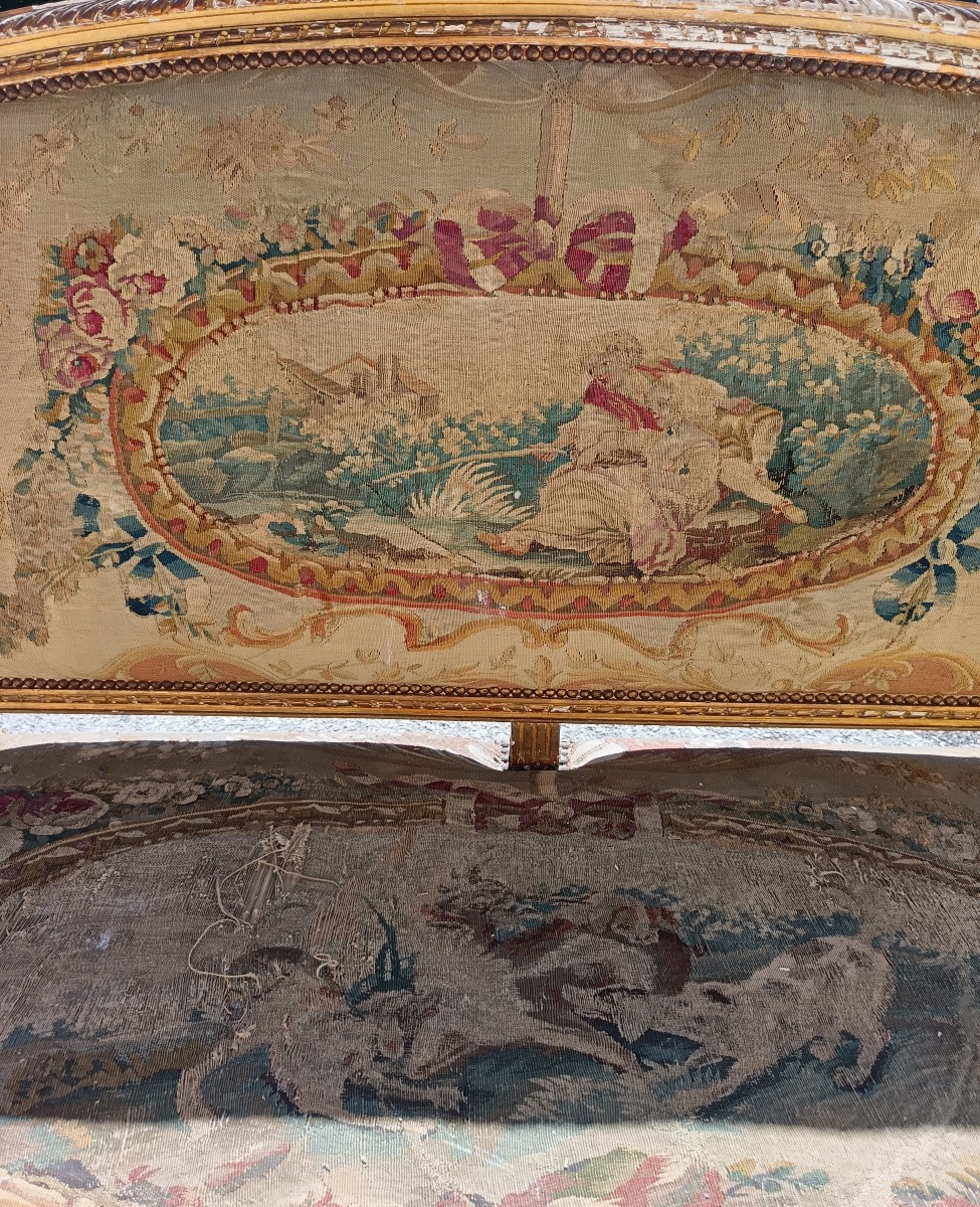 Divanetto francese decorato in oro 1800-photo-3