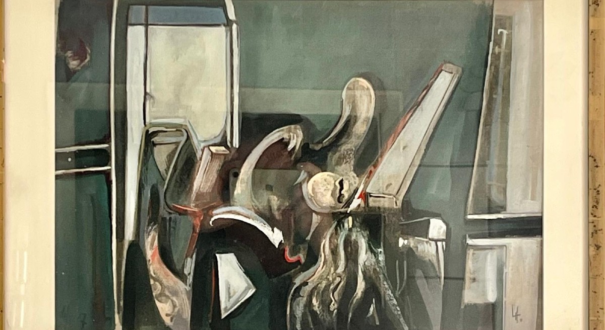 Olio su tela Confusione interna 1955 Vito Montanari-photo-2