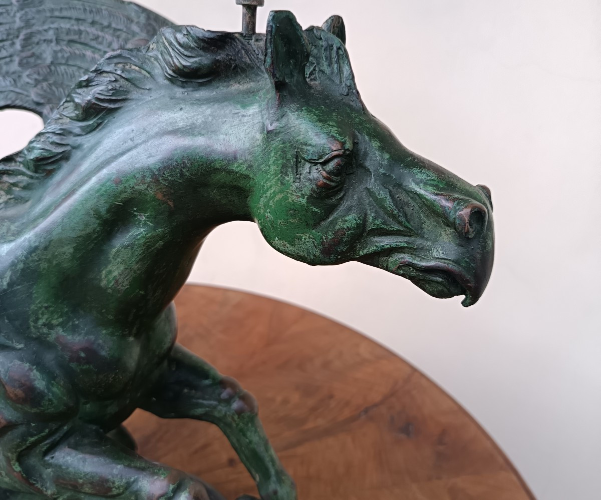 Scultura Razionalista in bronzo del 1930 Ippogrifo-photo-4