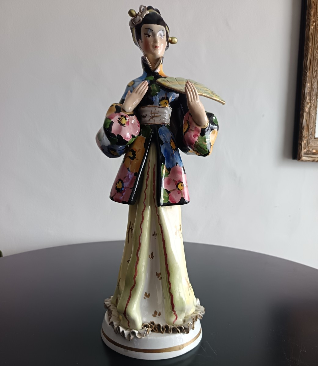 Geisha in ceramica 1930 Italia