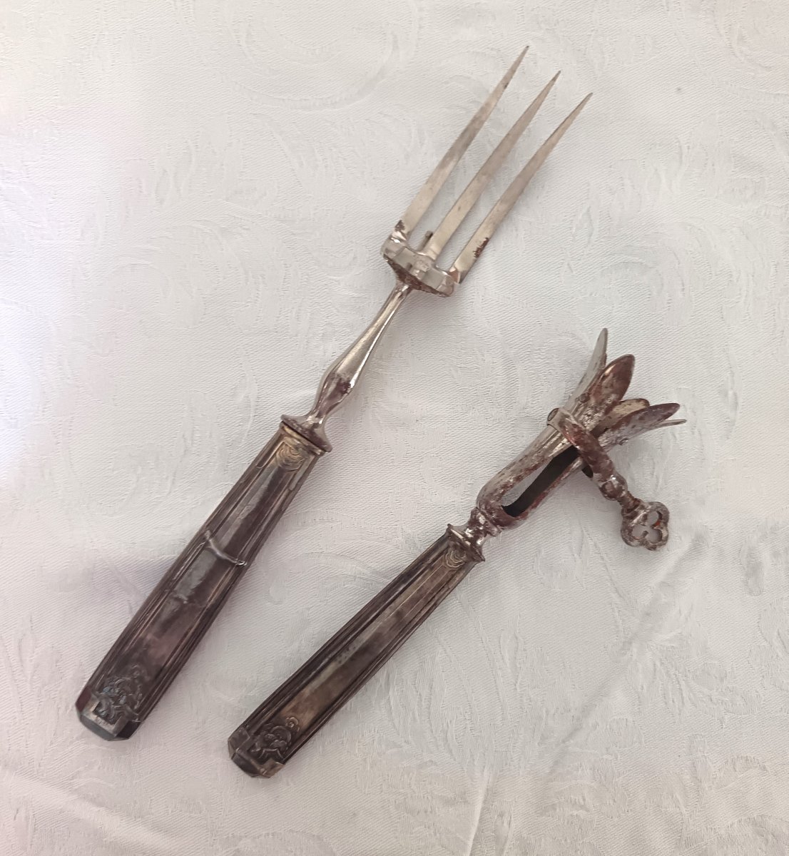 Forchettone e morsa per arrosto del XIX secolo