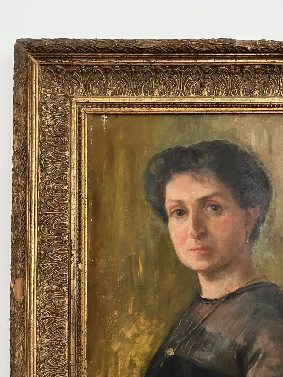 Olio su tela fine 800 attr scuola Giovanni Boldini- Nobildonna-photo-1
