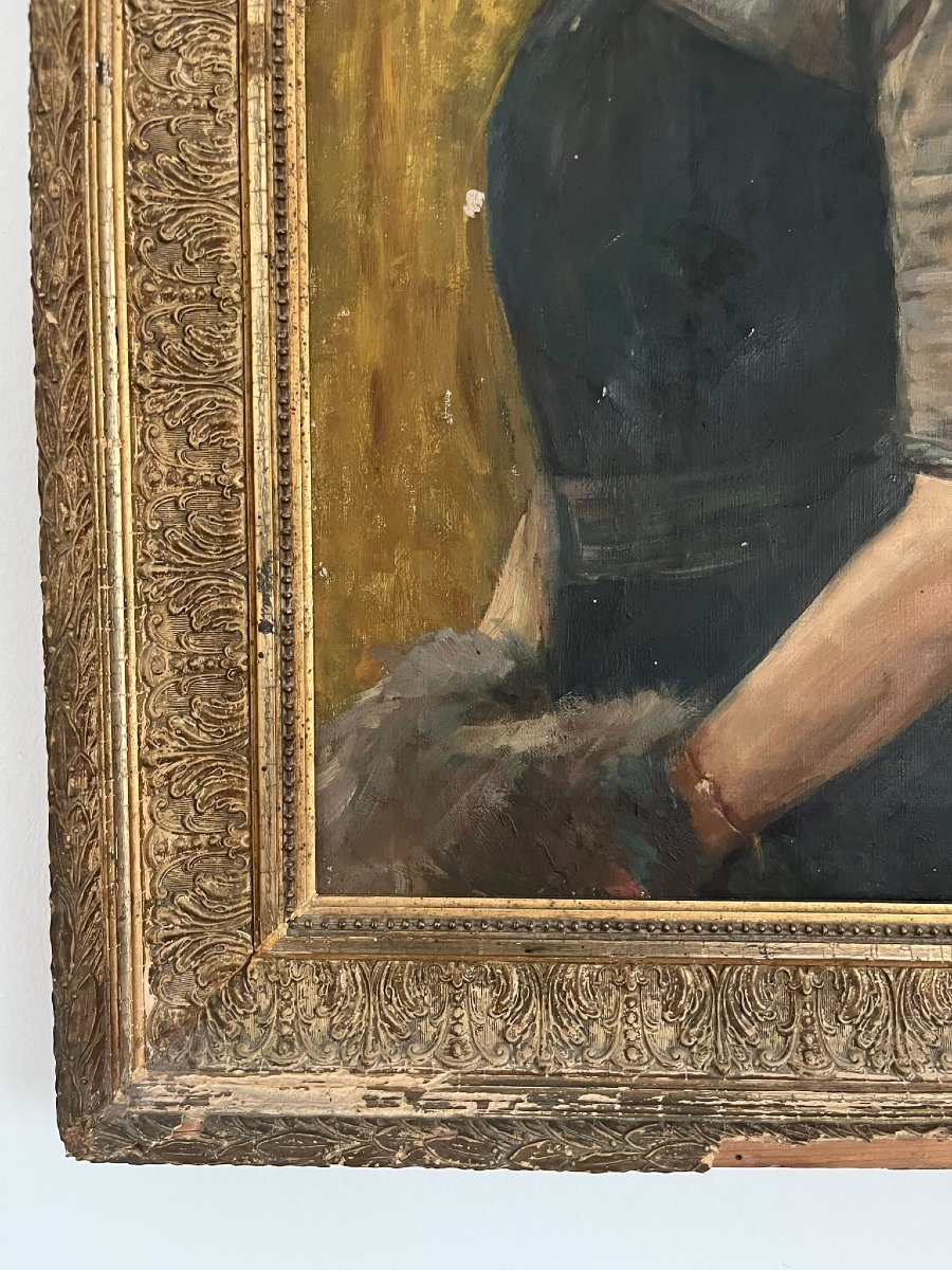 Olio su tela fine 800 attr scuola Giovanni Boldini- Nobildonna-photo-3