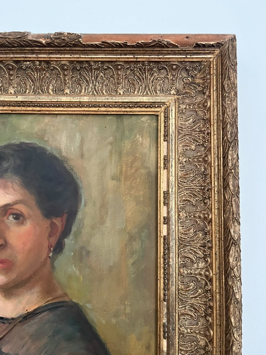 Olio su tela fine 800 attr scuola Giovanni Boldini- Nobildonna-photo-4