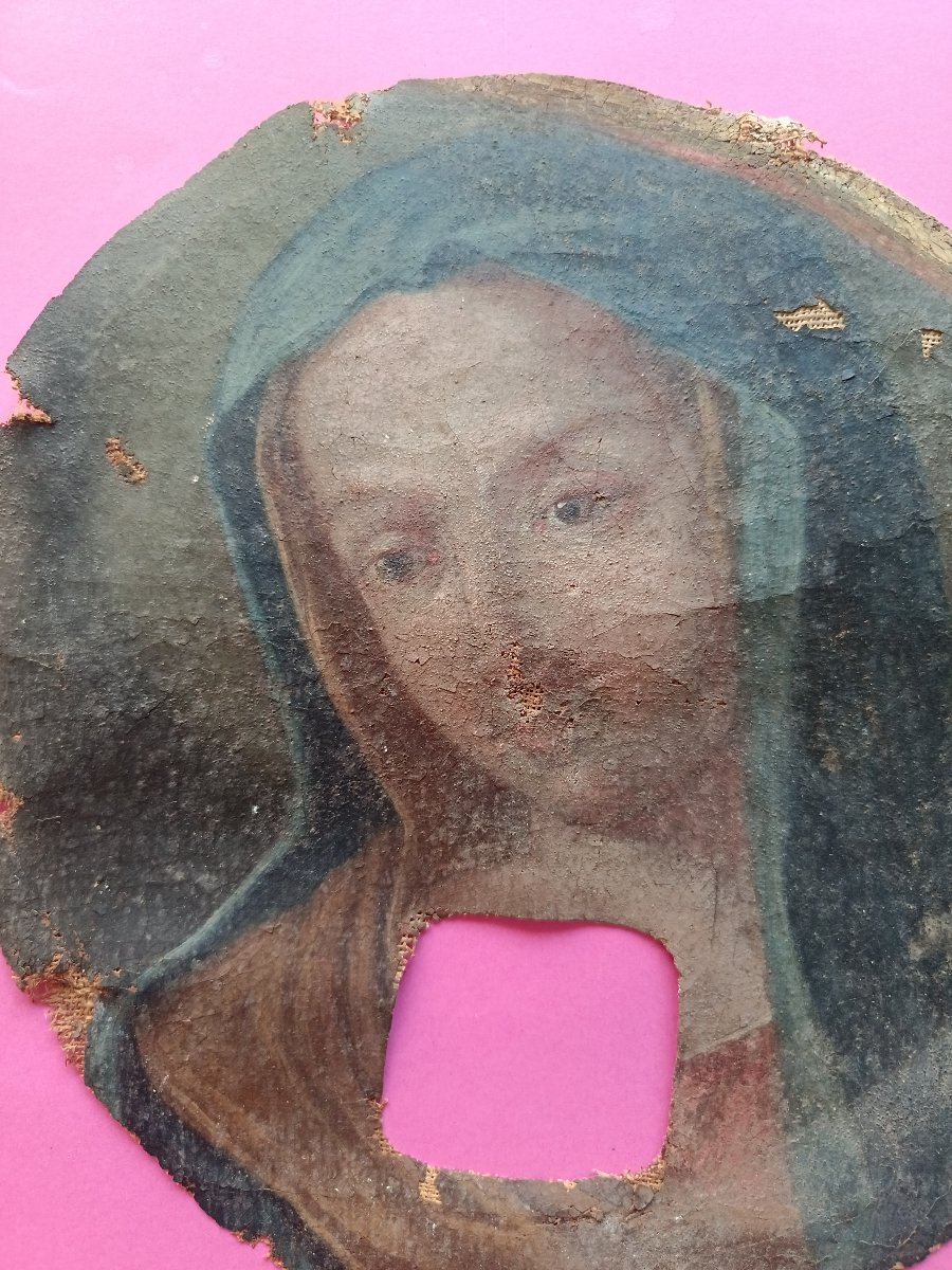 Olio su tela del 600 Madonna con velo