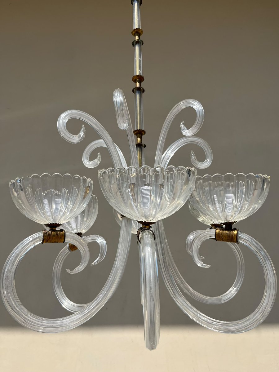 Lampadario 'animali marini' fornace Ercole Barovier 1930-photo-3