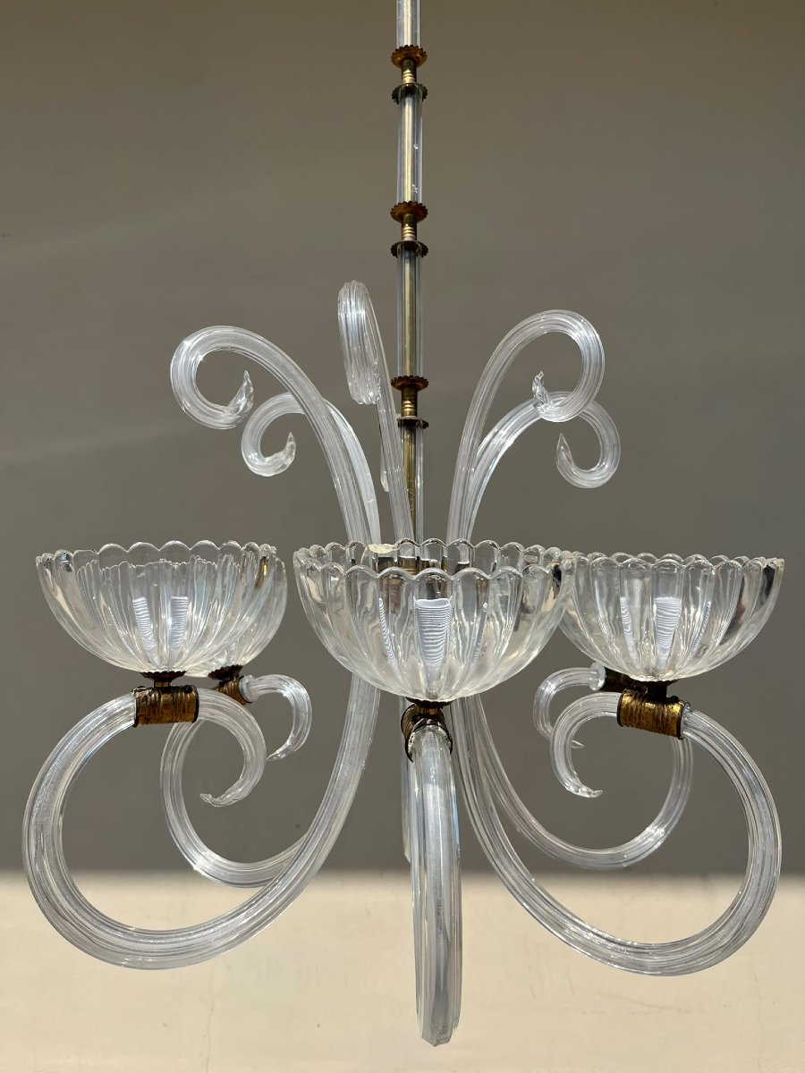 Lampadario 'animali marini' fornace Ercole Barovier 1930-photo-4